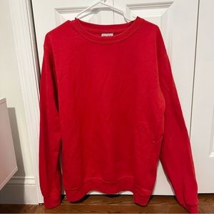 red sweatshirt